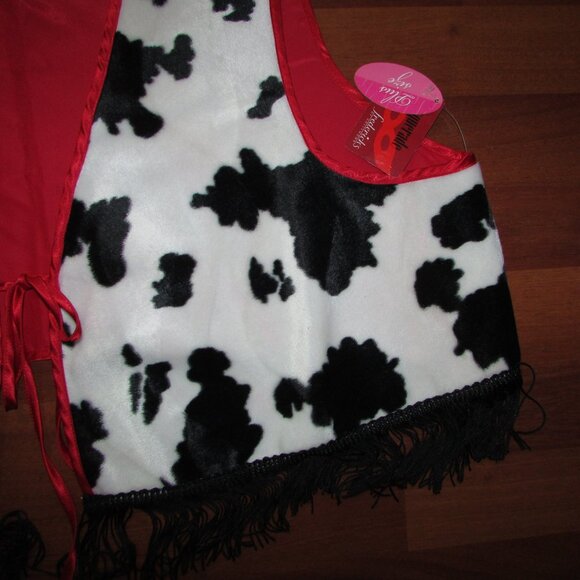 Fredericks of Hollywood Cow Print Fringed Vest - 2X - NEW - Picture 2 of 4